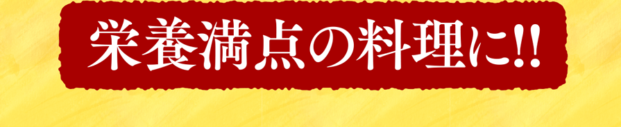 栄養満点の料理に!!