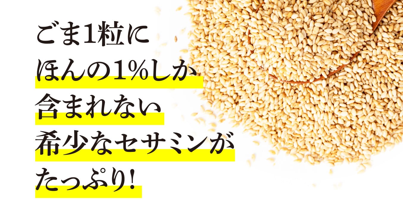 ごま1粒にほんの1％しか含まれない希少なセサミンがたっぷり!