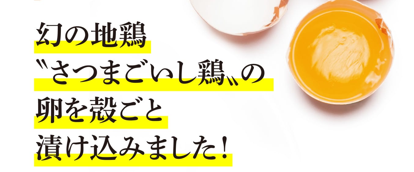 幻の地鶏〝さつまごいし鶏〟の卵を殻ごと漬け込みました！